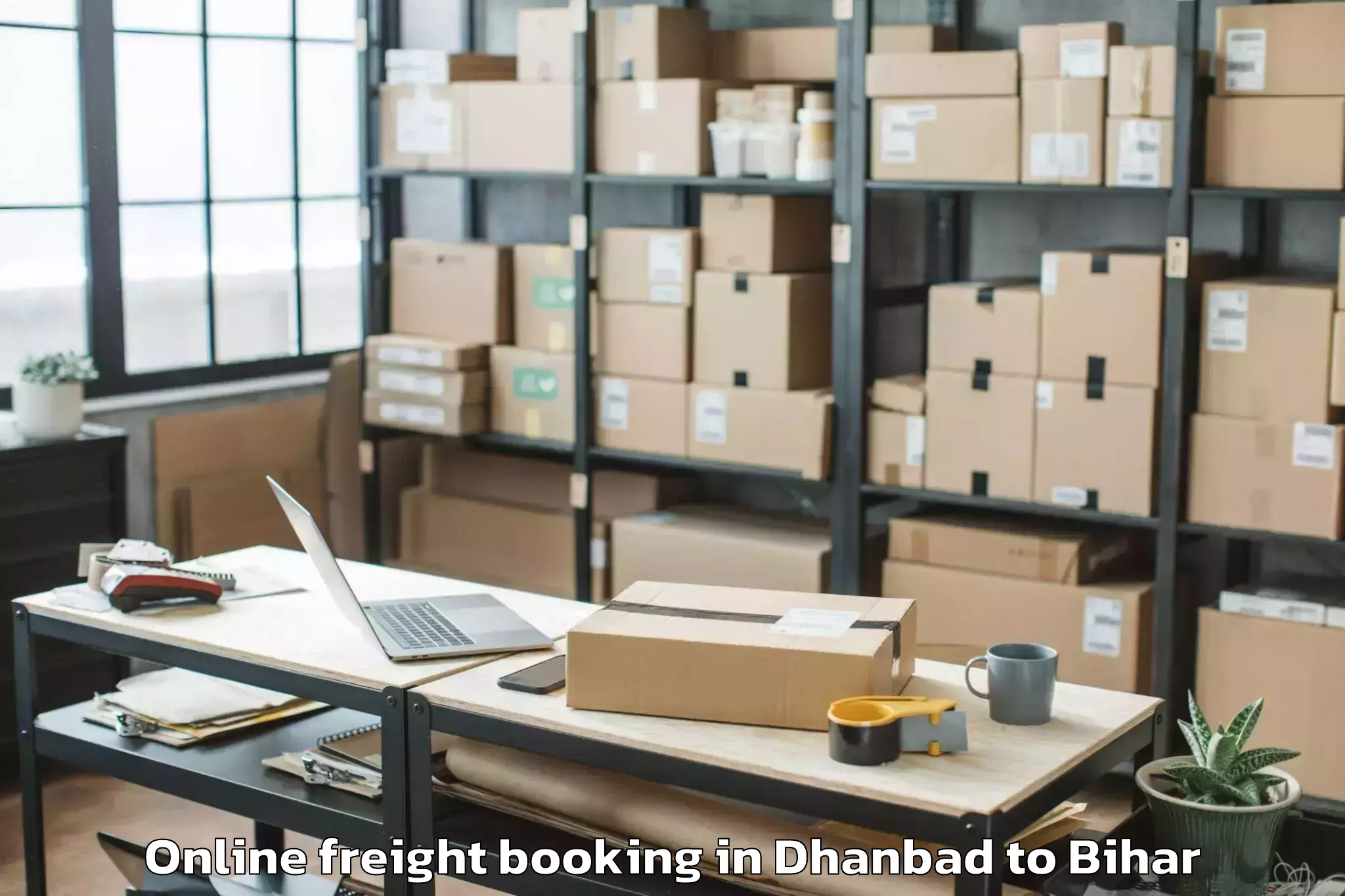 Trusted Dhanbad to Gwalpara Online Freight Booking